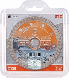 Упаковка алмазного отрезного круга Diam STD Turbo Универсал 125 мм